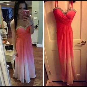 Electric pink Ombré dress. Size 0. Worn once!